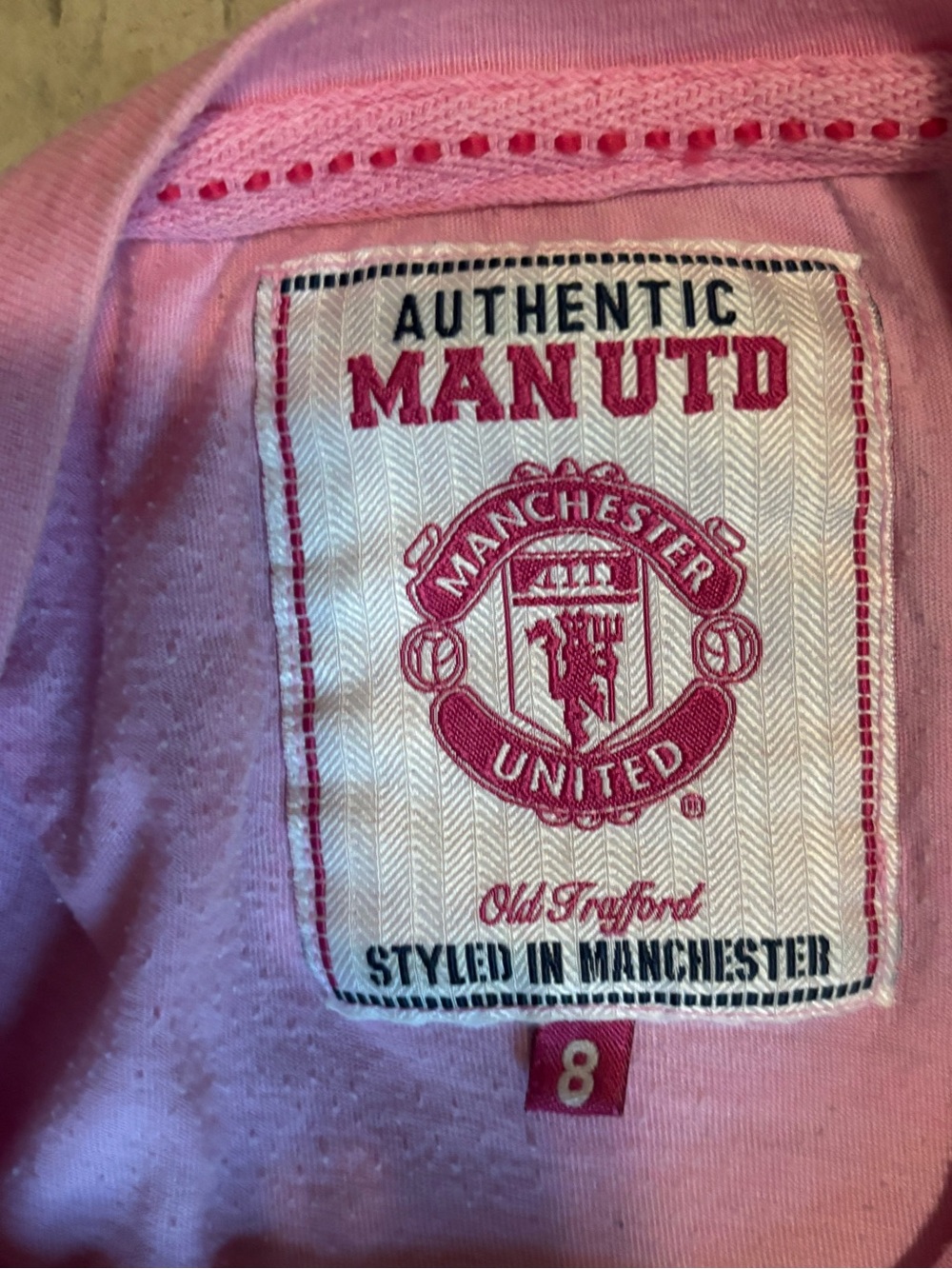 Authentic Man Utd Pink Women's Short Sleeve Tee